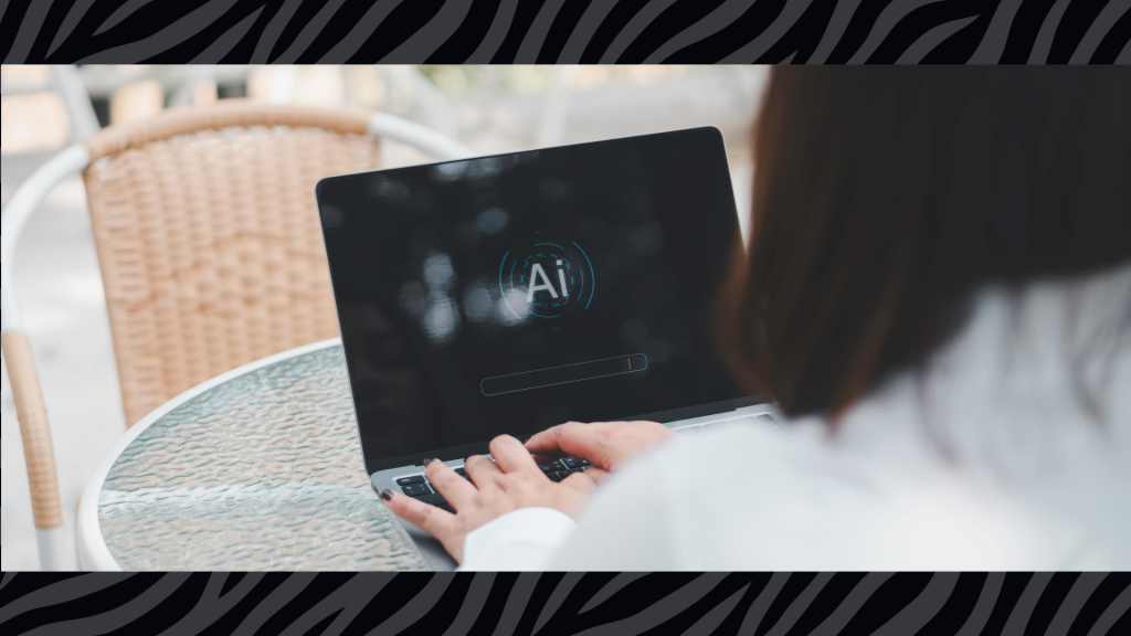 Hands typing an AI prompt