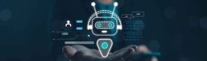 Chatbot digitally floating over a hand